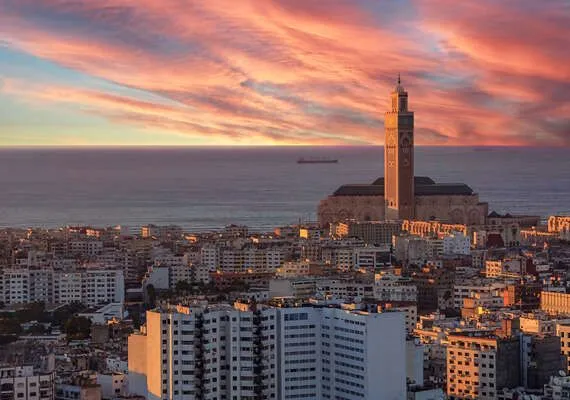 Casablanca city and Hassan II Mosque